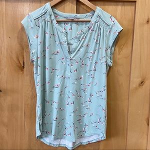 Daniel Rainn Rayni Split Neck Cap Sleeve Top Size M